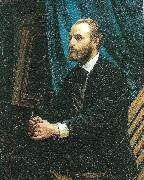 Michael Ancher viggo johansen i sit atelier oil on canvas